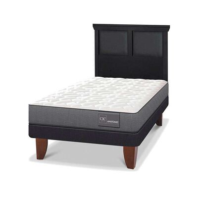 Imagen 2 del producto Cama Europea CIC 1,5 Plazas Anatomic + Respaldo Torino Negro