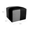 Sof&aacute; Muebles MYM Benjamin 3 Cuerpos + Dos Pouf 1 Cuerpo Negro Gris