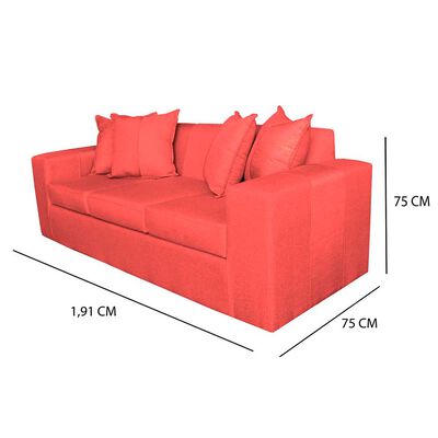 Imagen 2 del producto Sofá Muebles MYM Maxi 3 Cuerpos + Dos Pouf 1 Cuerpo Burdeo