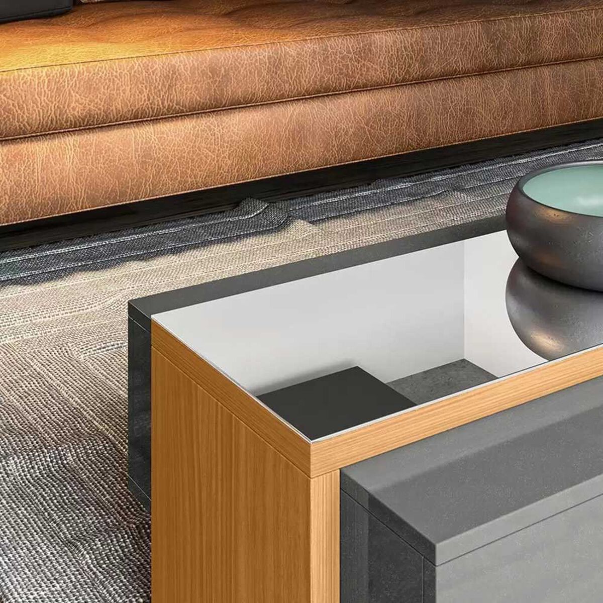 Mesa de Centro Onessta Milao Gris