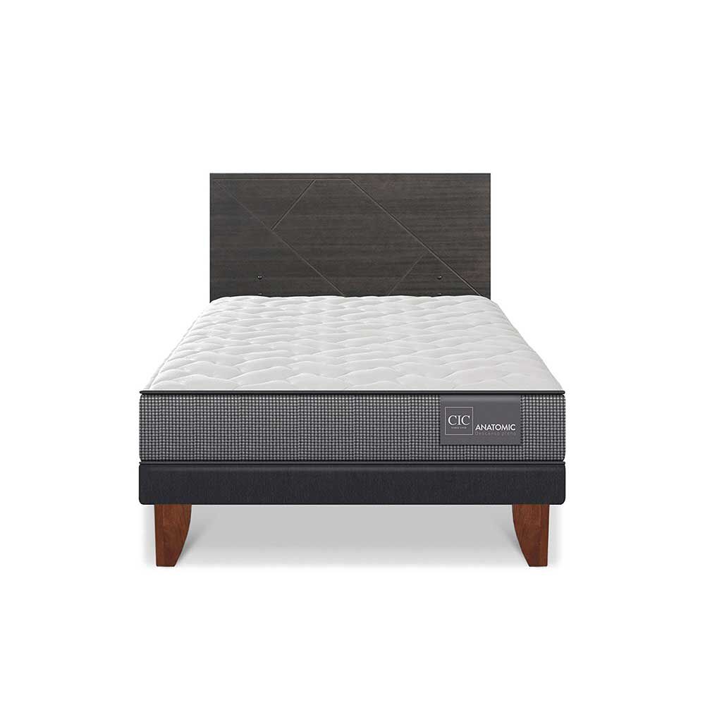 Cama Europea CIC 1,5 Plazas Anatomic + Respaldo Villarrica
