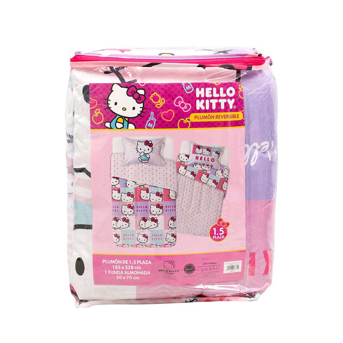 Plumón Infantil Kitty 1.5 Plazas Caras