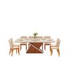 Juego de Comedor Di Poretti Design Zafira 8 Sillas Café