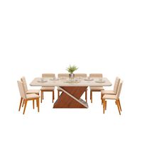 Juego de Comedor Di Poretti Design Zafira 8 Sillas Café