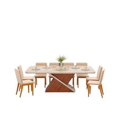 Imagen 1 del producto Juego de Comedor Di Poretti Design Zafira 8 Sillas Café