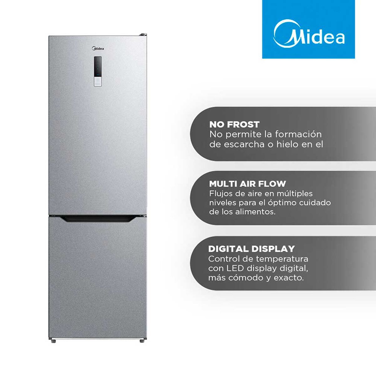 Refrigerador No Frost Midea MDRB424FGE50 310 lts.