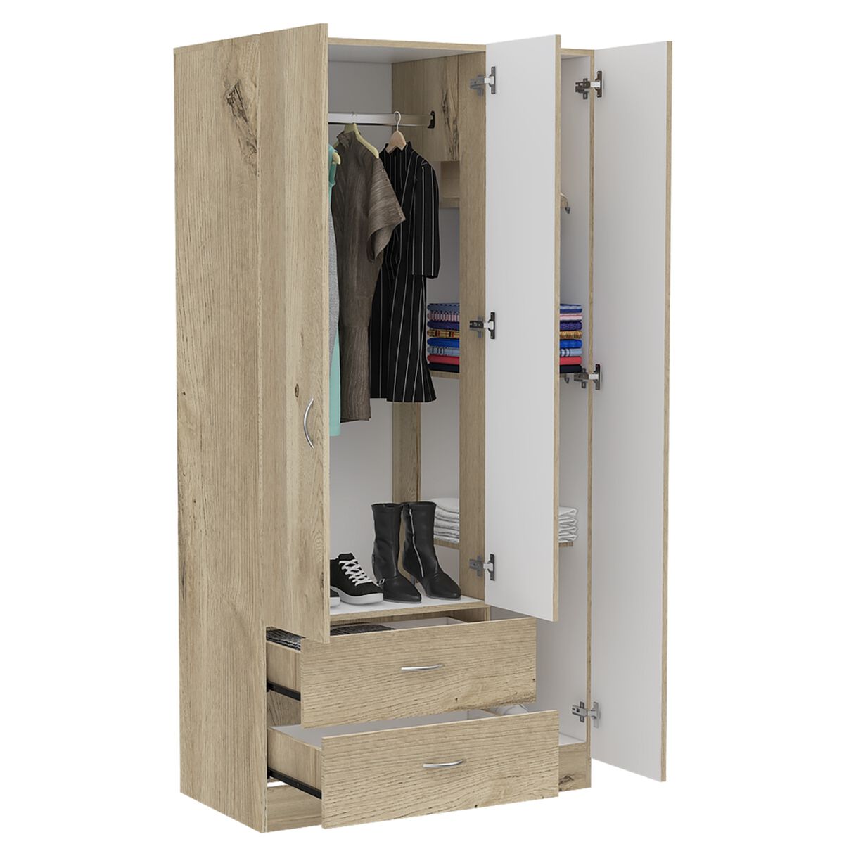 Clóset TuHome Z-90 2 Cajones Duna/Blanco