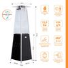 Estufa a Gas Exterior Terraza Klyma Obelisk LW Negra 1,8 mts.