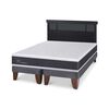 Cama Europea CIC Base Dividida 2 Plazas Ortopedic + Respaldo Dublin Negro