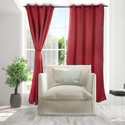 Set Cortinas Doral Black Out Victoria  220 x 140 cm Rojo