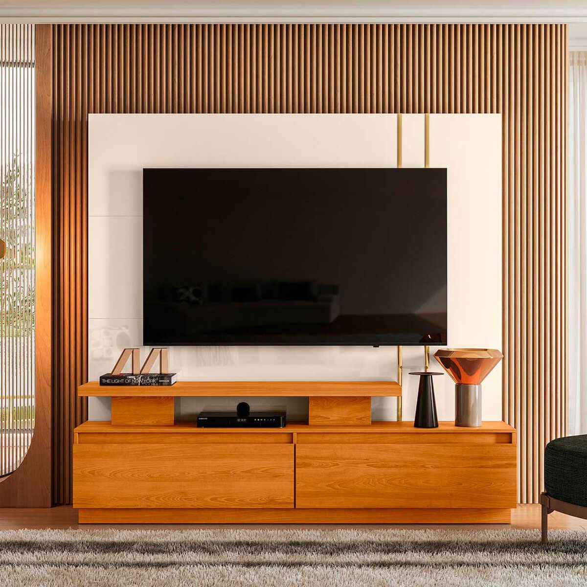 Home TV Altavision New Apolo Blanco y Café Claro
