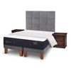 Cama Europea CIC Base Dividida S&uacute;per King Premium + Respaldo + Veladores + Plum&oacute;n Ganso