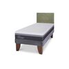 Cama Europea CIC 1,5 Plazas Ortopedic Advance + Respaldo Villarrica Olivo