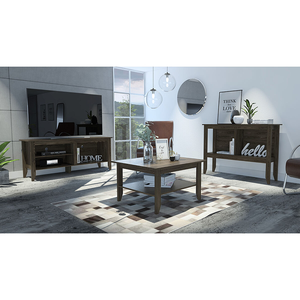 Combo Rack TV 65" + Mesa de Centro + Arrimo Tuhome Essential 5