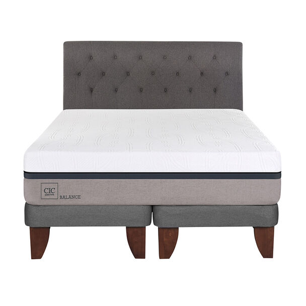 Cama Europea CIC Base Dividida King Balance + Respaldo Kavery
