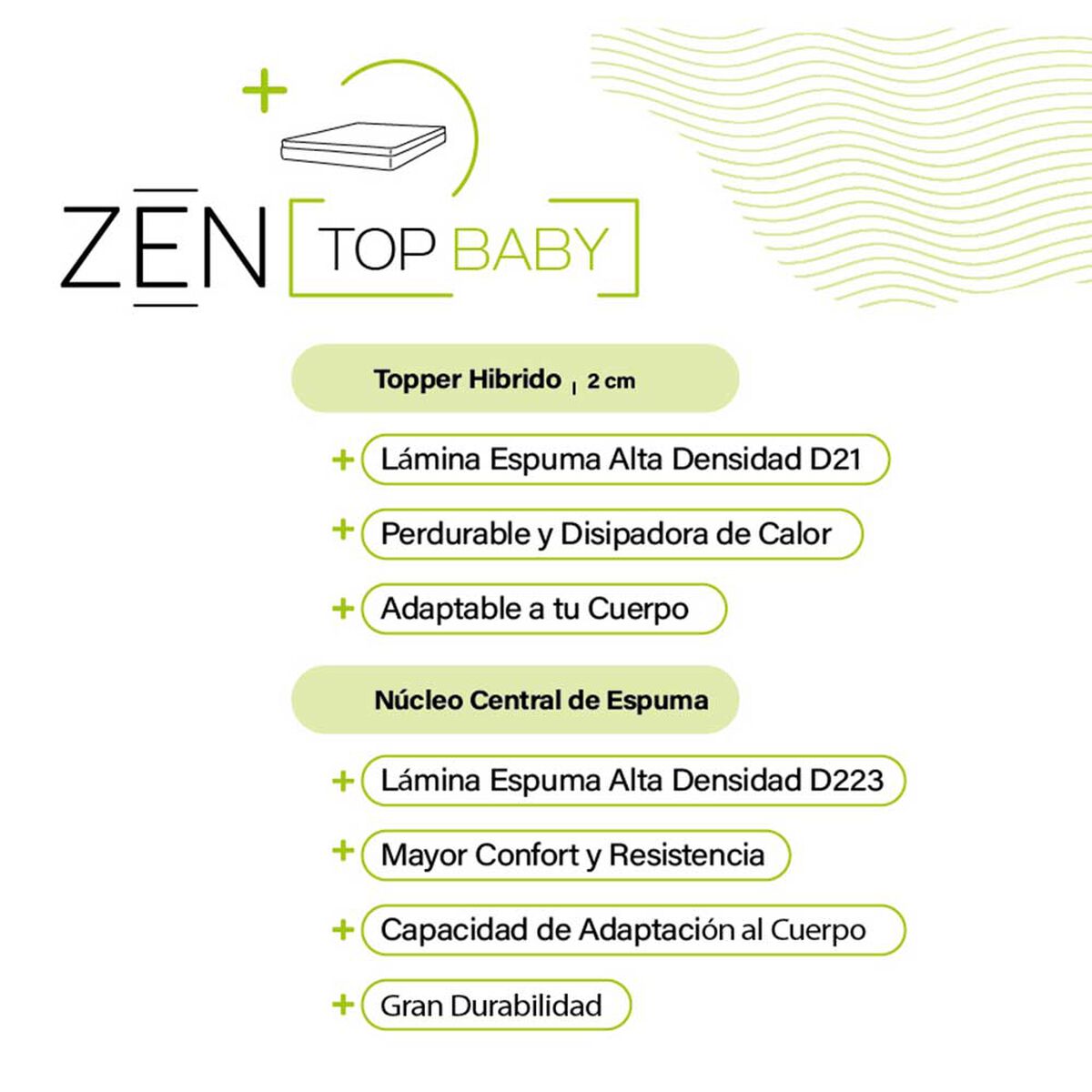 Colchón de Cuna Latam Home Zen Top Baby Hybrid 70 x 100 cm