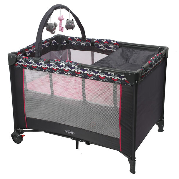 Cuna Corral Pack & Play Bebe Sleep II Plegable con Movil Rosa Bebesit