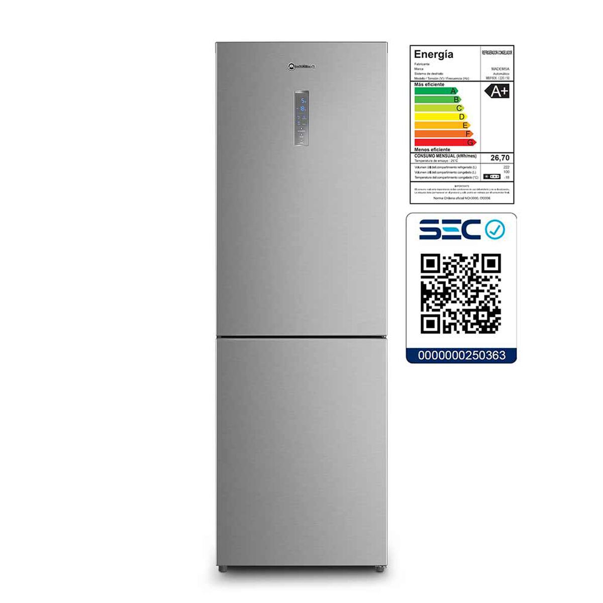 Refrigerador No Frost Mademsa MBF60X 322 lt