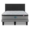 Cama Europea Simmons 2 Plazas Dreamer Plazasus Box + Respaldo Praga Marengo