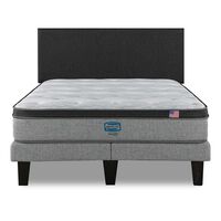 Cama Europea Simmons 2 Plazas Dreamer Plazasus Box + Respaldo Praga Marengo
