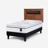 Cama Europea Rosen 1,5 Plazas Art 4 + Respaldo Ferrara Chocolate