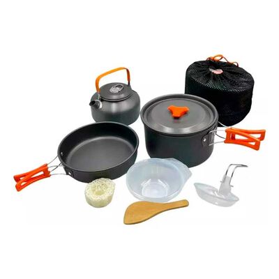 Set Ollas Camping 7 Piezas Aluminio Portátil Pro Outdoor