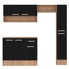 Mueble de Cocina Vekkahome Madri 1 Caj&oacute;n 7 Puertas Negro Caf&eacute;