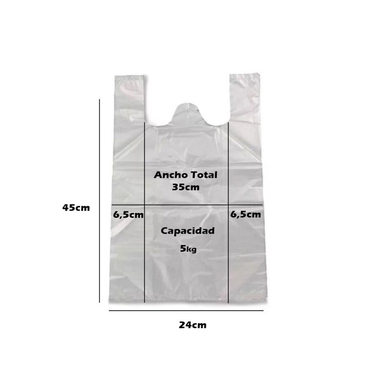 Bolsa Plástica De Gaune Camiseta Blanco 1000 Unidades