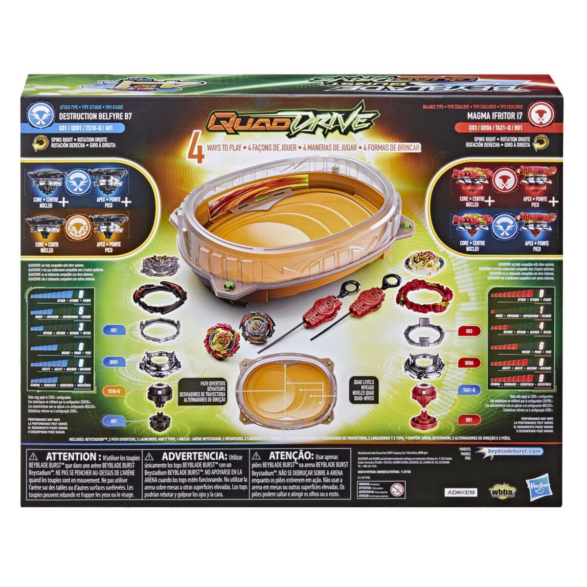 Estadio Beyblade Burst Quad Drive Naranjo