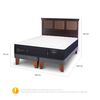 Cama Europea CIC Base Dividida 2 Plazas Premium + Respaldo New Torino Chocolate