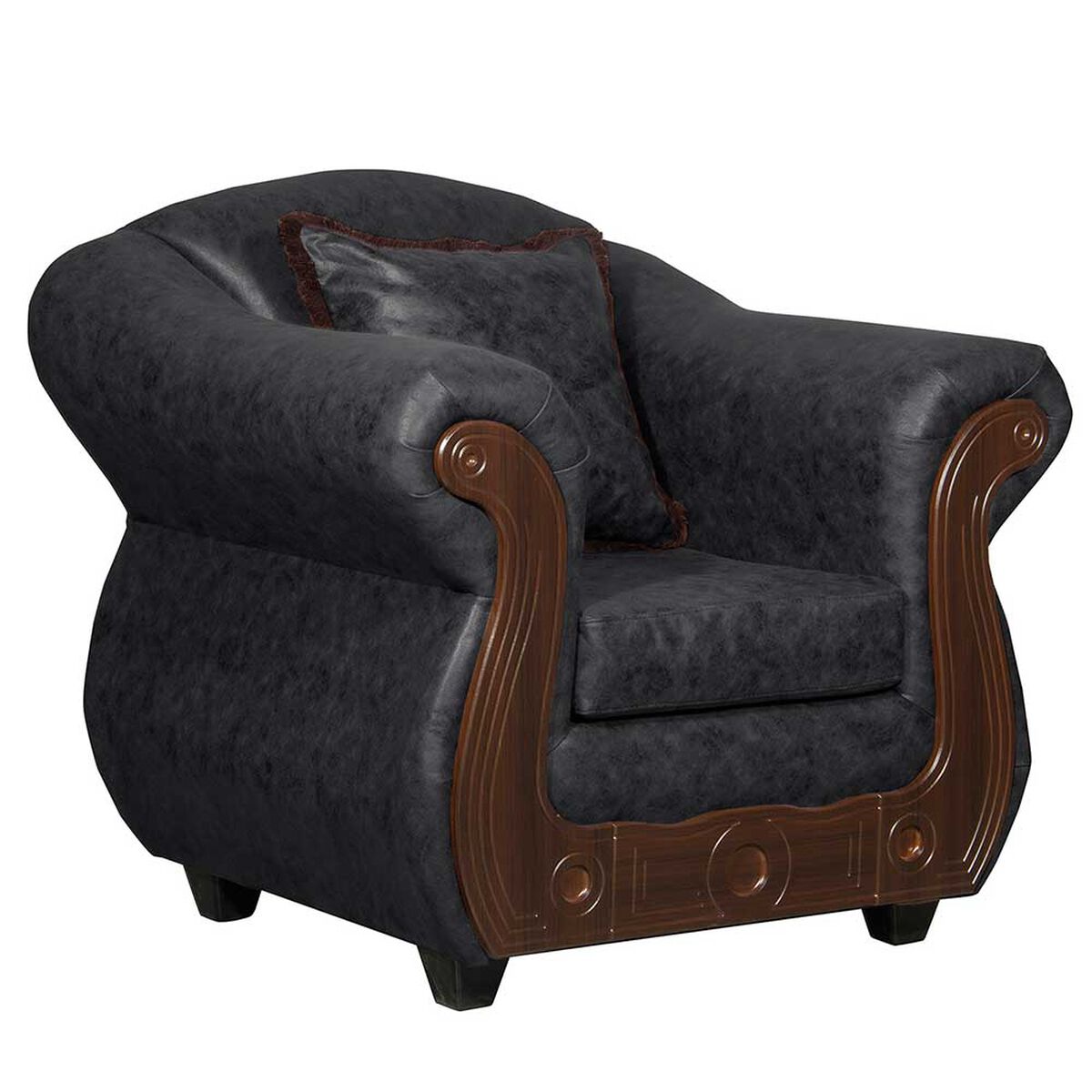 Juego de Living Black Factory Estambul 5 Cuerpos Negro