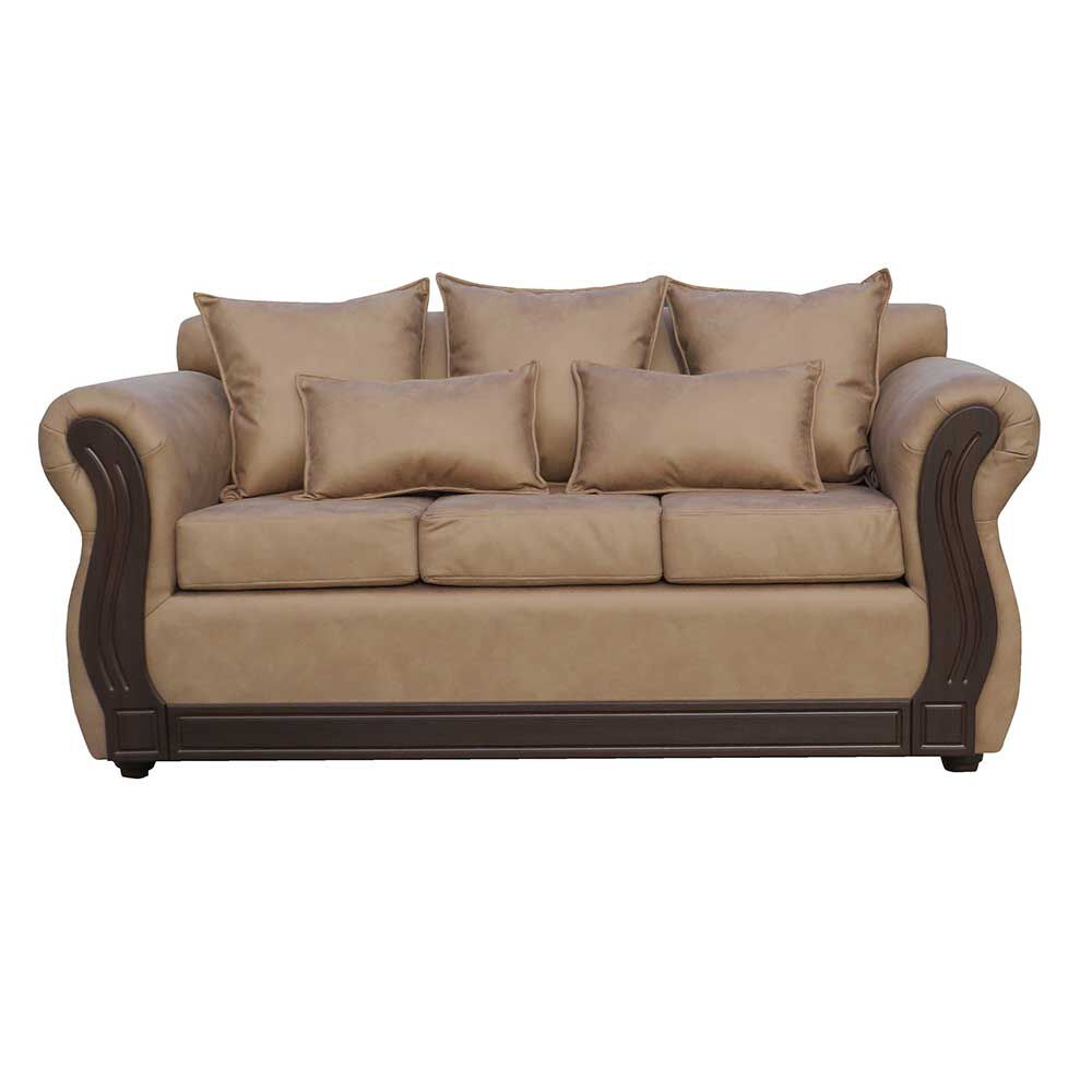 Sofá Almore Atenea PU 3 Cuerpos Beige