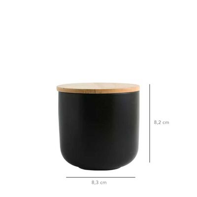 Imagen 2 del producto Contenedor de Cerámica Hermético Tapa Madera Simplit M Negro