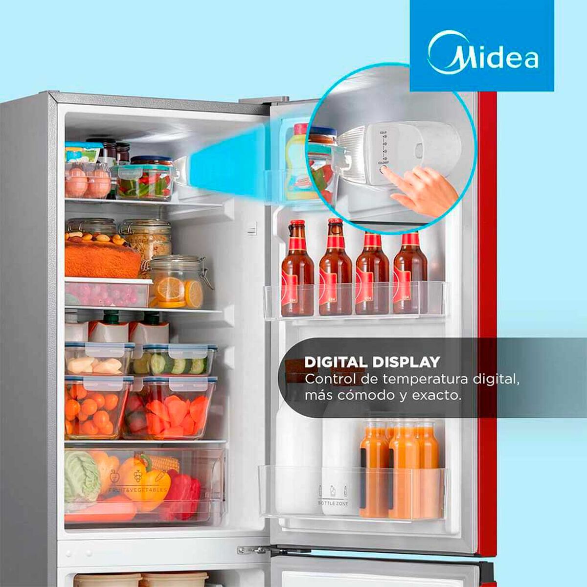 Refrigerador Fr&iacute;o Directo Midea MDRB241FGE13 169 lts.