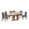 Juego de Comedor Di Poretti Celeste 6 Sillas Gris