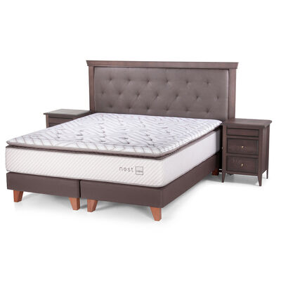 Cama Europea 2 Plazas Div Nest + Set Maderas Brera