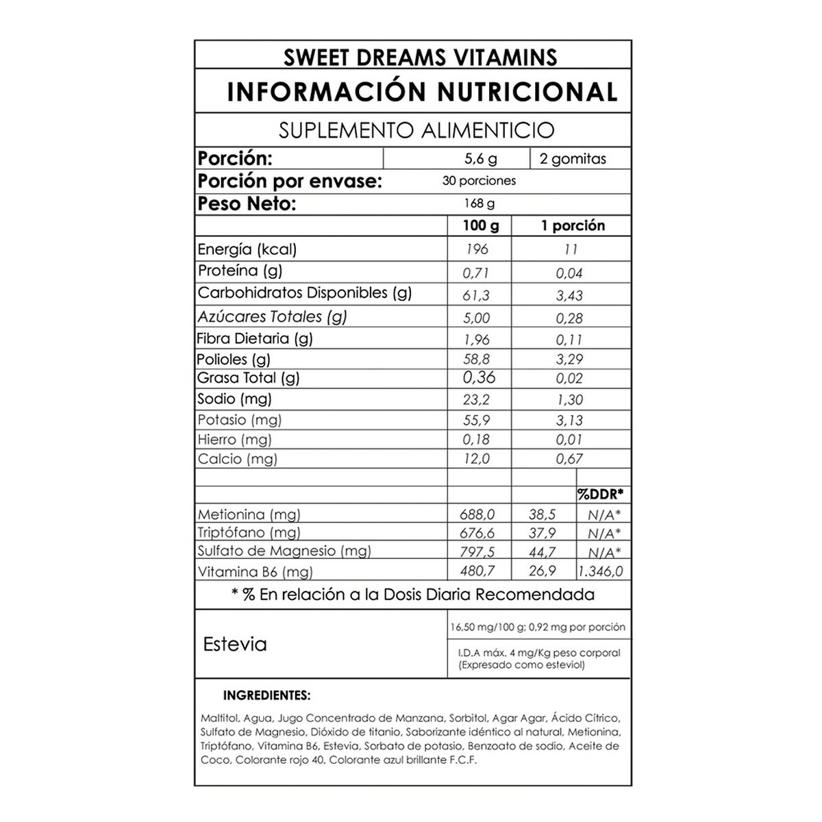 Vitaminas Sweet Dreams Inductor del Sueño 1 Mes GumiBears