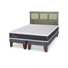 Cama Europea CIC Base Dividida 2 Plazas Ortopedic + Respaldo Torino Olivo