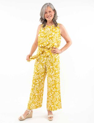 Imagen 2 del producto Pantalón Estampado Recto Mujer Portman Club Mostaza