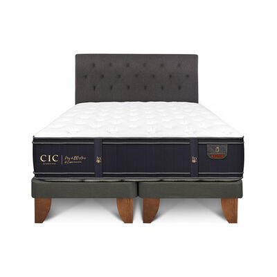 Cama Europea CIC Base Dividida 2 Plazas Grand Premium + Respaldo Kavery