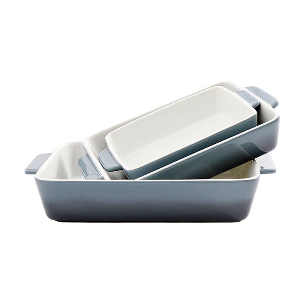 Set 3 Fuentes para Horno Simplit Cerámica Celeste