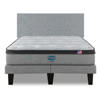 Imagen 1 del producto Cama Europea Simmons 2 Plazas Dreamer Plazasus Box + Respaldo Praga Plazasata