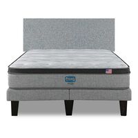 Cama Europea Simmons 2 Plazas Dreamer Plazasus Box + Respaldo Praga Plazasata