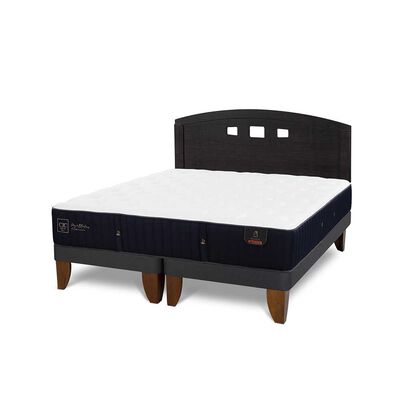Imagen 2 del producto Cama Europea CIC Base Dividida 2 Plazas Premium + Respaldo Gales Negro
