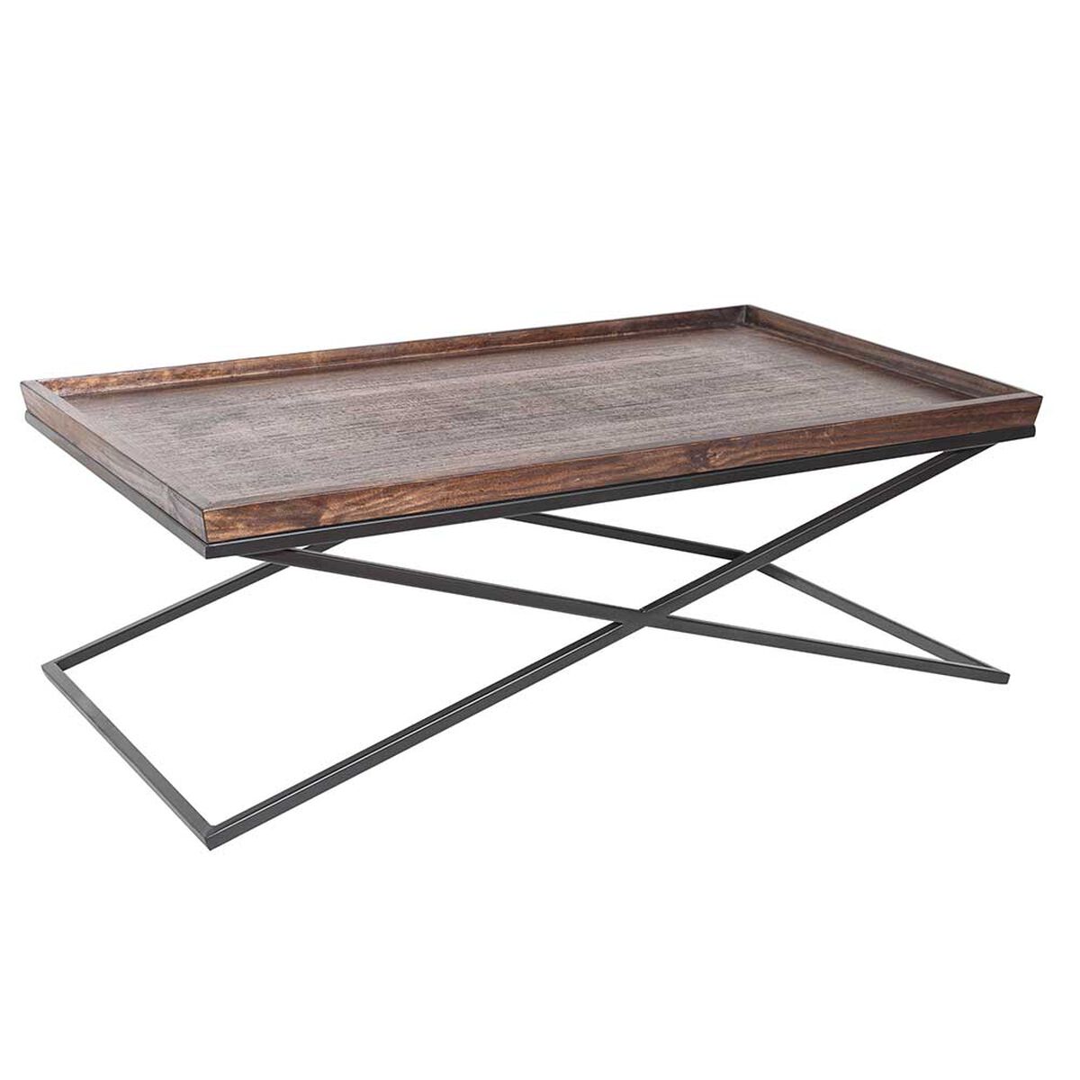Mesa de Centro Innovamuebles Monarca 2 Bandejas Nogal Oscuro