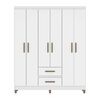 Cl&oacute;set Vekkahome Coimbra 6 Puertas 2 Cajones Blanco