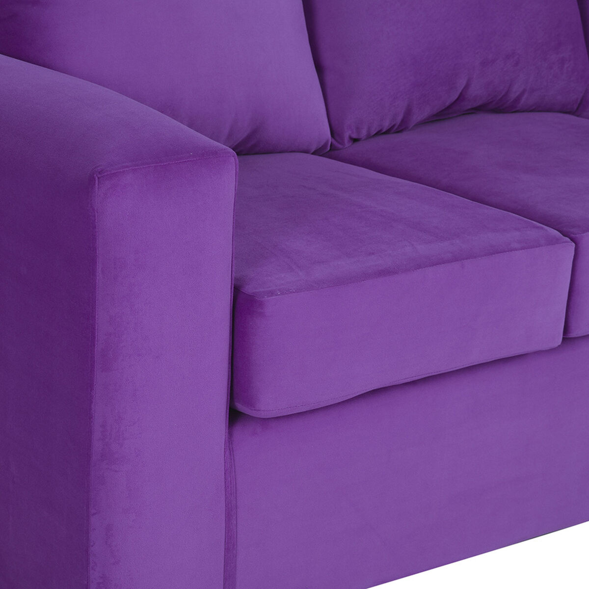 Sofá Felpa Bodevir Kendy 3 Cuerpos Morado