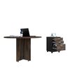 Combo Mesa Redonda + Archivador 3 Cajones TuHome Home Office Negro Soft-Coñac