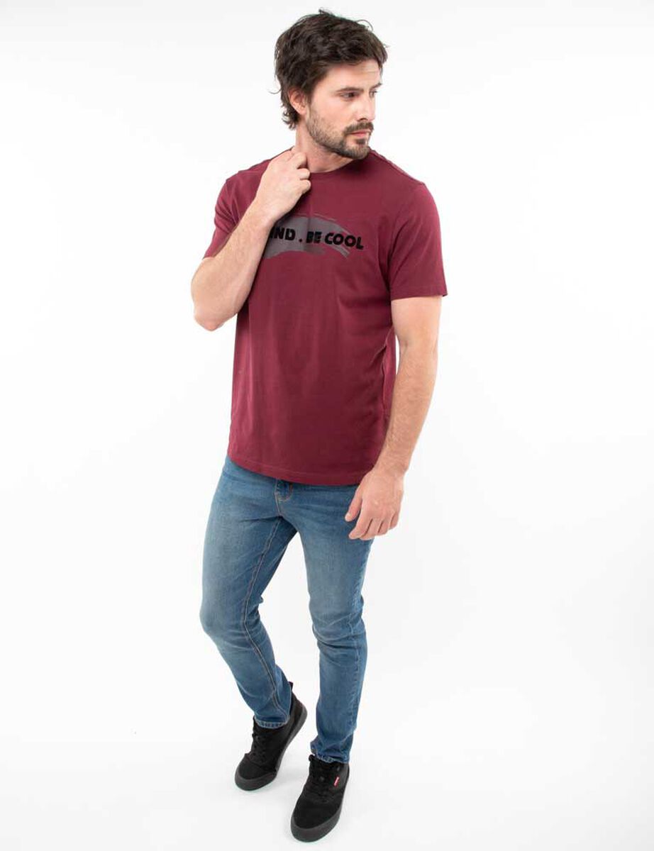 Polera Slim Con Estampado Manga Corta Hombre Zibel