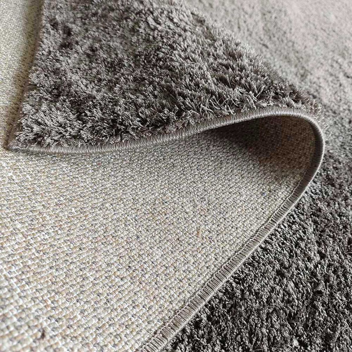 Alfombra Idetex Shaggy Dubai 150 x 200 cm Caf&eacute;